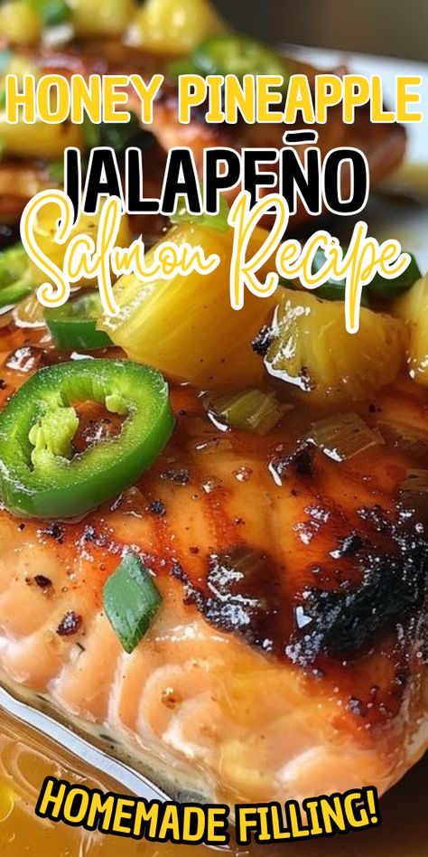 Honey Pineapple Jalapeño Salmon Salmon Jalapeno Recipe, Jalepeno Salmon Recipe, Honey Jalapeno Salmon, Jalapeno Salmon Recipes, Honey Pineapple Jalapeño Salmon, Pineapple Salsa Salmon, Honey Pineapple Salmon, Pineapple Salmon Recipes, Honey Bourbon Salmon