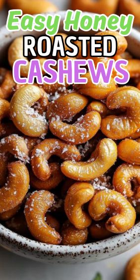 Easy Honey Roasted Cashews Roasted Cashews In The Oven, Roasted Cashews In Air Fryer, Honey Roasted Cashews Recipe, Honey Roasted Cashews, Recipe Using Honey, Cashew Recipes, Honey Roasted Peanuts, Easy Carrot Cake, Healthy Honey