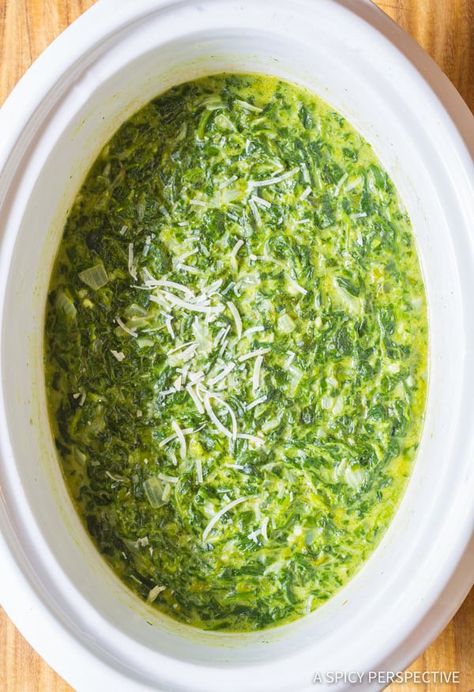 Best Ever Creamed Spinach Recipe | ASpicyPerspective.com Best Creamed Spinach, Best Creamed Spinach Recipe, Tenderloin Recipes Crockpot, Creamed Spinach Recipe, Spinach Benefits, Yummy Veggies, Garlic Beef, Spinach Recipe, A Spicy Perspective