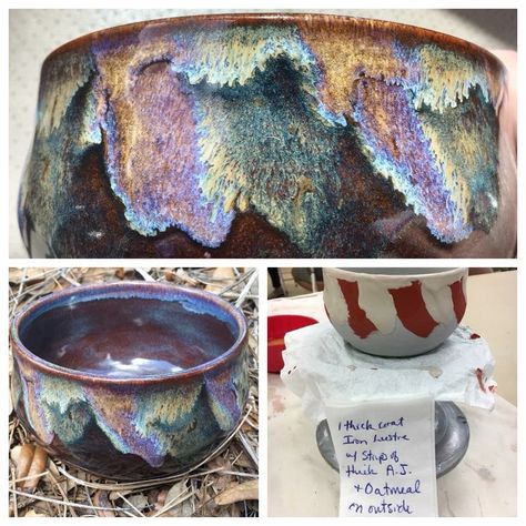 Oatmeal Over Iron Luster Glaze, Cool Glaze Combinations, Amaco Cone 6 Glaze Combinations, Amaco Glaze Layering Oatmeal, Amaco Mulberry Glaze Combinations, Amaco Oatmeal Glaze Combinations, Iron Luster Glaze Combinations, Iron Luster Glaze, Oatmeal Glaze Combinations