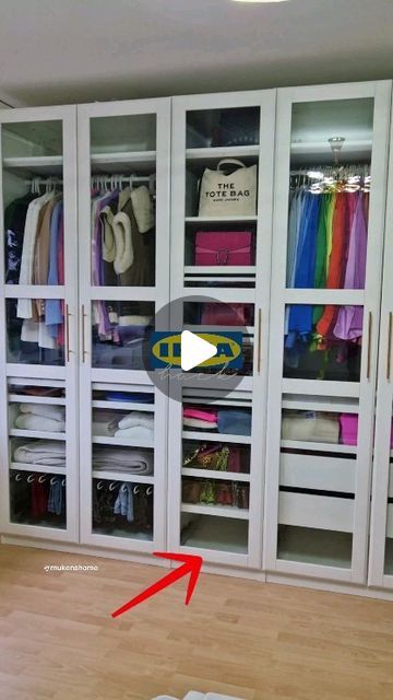 Ikea Wardrobe Organisation, Pax Organisation, Dressing Pax Ikea, Ikea Organisation, Dressing Pax, Ikea Wardrobe Hack, Ikea Bedroom Storage, Pax Hack, Dressing Ikea