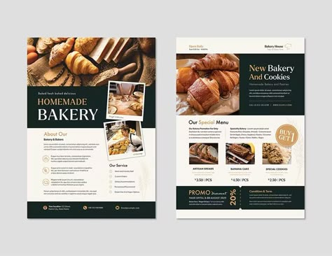 Bakery Flyer Template AI, EPS, PSD Bakery Flyer Design Ideas, Bakery Brochure Design, Bakery Flyer Design, Infographic Flyer, Bakery Flyer, Cafe Creative, Bakery Branding Design, Bakery And Coffee Shop, Small Bakery