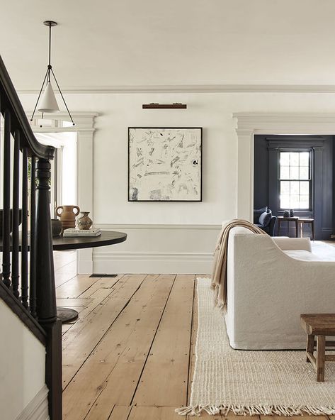 A historic captain’s house in Sag Harbor Winter Mcdermott, Wooden Floors, Sag Harbor, Wood Flooring, House Inspo, Living Room Inspiration, Dream Team, White Walls, Cozy House