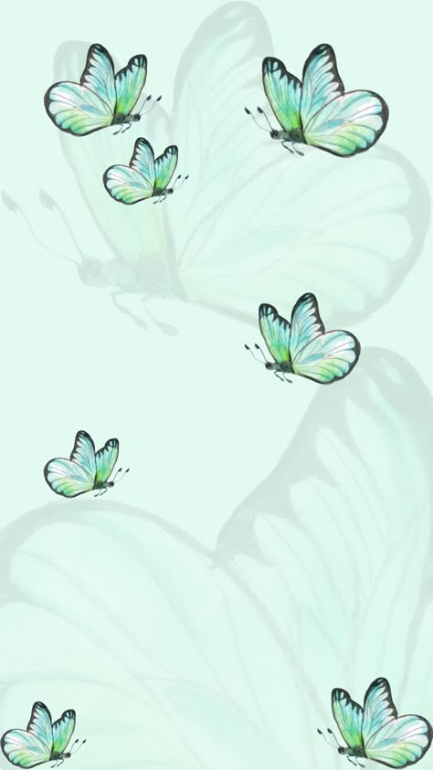 Soft color wallpaper for mobile. #mobile #wallpaper #wallpapers #butterfly #softlook #lightgreen Green Butterfly Wallpaper, Wallpapers Butterfly, Soft Mint Aesthetic, Mint Green Butterfly, Teal Wallpaper Iphone, Color Verde Agua, Mint Aesthetic, Mint Green Aesthetic, Pastel Butterflies