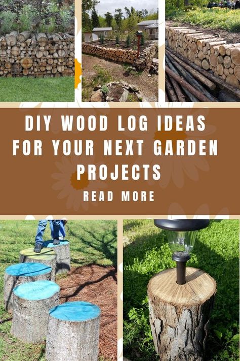 Wood logs are not just for firewood, they can also be used to create beautiful and unique garden projects. A simple bench… Log Landscaping Ideas, What To Do With Logs, Log Ideas Diy Projects, Diy Yard Furniture, Stump Decor, Wood Log Ideas, Tree Stump Decor, Simple Bench, Log Ideas