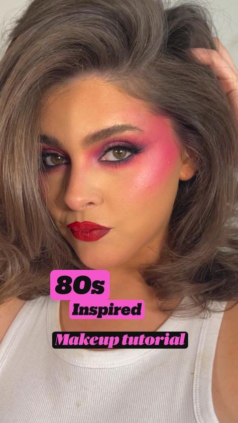 89s Makeup Looks, 80s Workout Makeup And Hair, How To 80s Makeup, Black 80s Makeup, 80s Cosmetics Products, 80 Makeup 80s Party Glam Rock, 80s Workout Makeup, 80s Eye Makeup Glam Rock, 1970s Glam Makeup