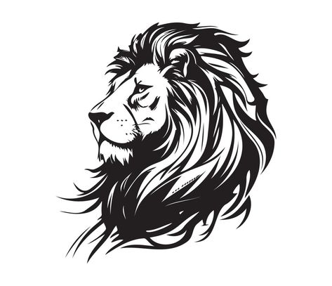 Long Hair Boys, Silhouette Lion, Lion Head Logo, Black And White Lion, Lion Vector, Lion Drawing, Lion Logo, White Lion, Lion Face