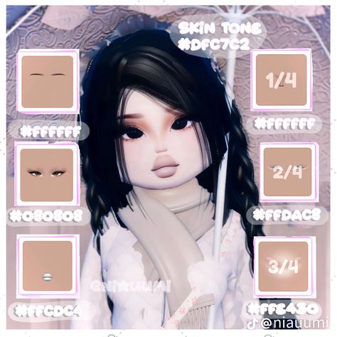 Di New Update, Dti Skin Id, Lip Color Dti Codes, Dti Skin Color Id, Dti Custom Face Idea Gyaru, Skin Color Codes Dress To Impress, Faces For Dress To Impress, Skin Tone Color Codes Dti, Dti Faces With Nose