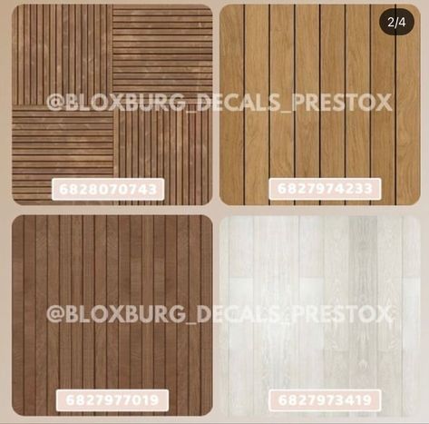 Bloxburg Floor Ideas Color, Bloxburg White Wood Decals, Bloxburg Wooden Wall Decals, Bloxburg Wall Decals Wood, Wood Decal Codes Bloxburg, Roblox Decal Codes Modern, Wall Trim Bloxburg, House Number Bloxburg Code, Floor Codes Bloxburg