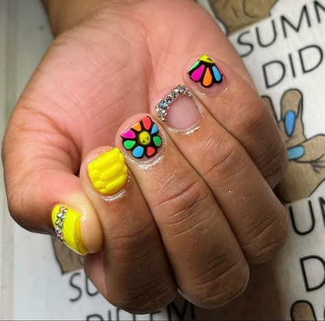 Murakami Nails, Kids Nail Designs, Cute Short Nails, Lace Nails, Girly Acrylic Nails, Short Square Acrylic Nails, Acrylic Nails Coffin Pink, Unique Acrylic Nails, Nails For Kids