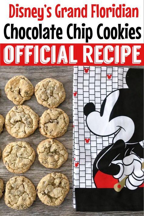 Disney’s Grand Floridian Chocolate Chip Cookies are soft, chewy, and packed with chocolate chip goodness! They will definitely have you wanting to plan a visit to Disney World! #cookierecipes #chocolatechipcookies #disneyrecipes #disneyworld Disney Dessert Recipes, Hotel Chocolate, Chocolate Chip Cookie Brownies, Recipe Copycat, Disney Dishes, Disney Desserts, Chocolate Chip Cookie Mix, Grand Floridian Disney, Disney Cookies