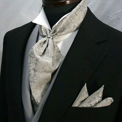 Ascot Outfits For Men, Vintage Wedding Suits, Ascot Outfits, Fancy Tie, Formal Dress Wedding, Cravat Tie, Pocket Square Styles, Dapper Outfit, Dapper Mens Fashion