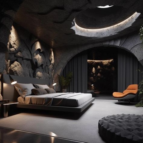 Underground Bedroom Ideas, Big Bedroom Aesthetic, Underground Bedroom, Bedding Luxury, Bedroom Makeovers, Diy Budget, Kitchen Interiors, House Arch Design, Architect Design House