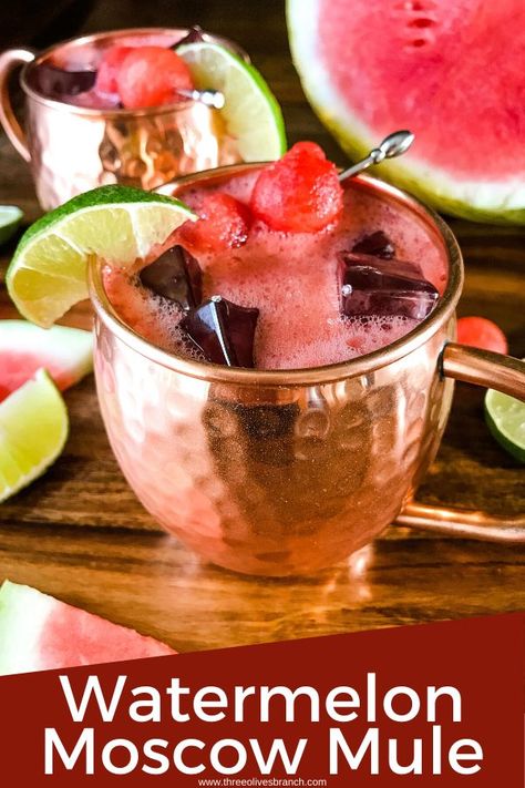 Summer Moscow Mule, Watermelon Drinks, Vodka Watermelon, Ginger Beer Drinks, Classic Vodka Cocktails, Ginger Beer Cocktail, Summer Fruit Recipes, Yummy Summer Cocktails, Fresh Drink