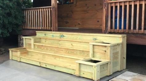 Patio Stairs, Front Porch Steps, Porch Stairs, Patio Steps, Deck Steps, Patio Deck Designs, Outdoor Steps, Deck Designs Backyard, Deck Stairs