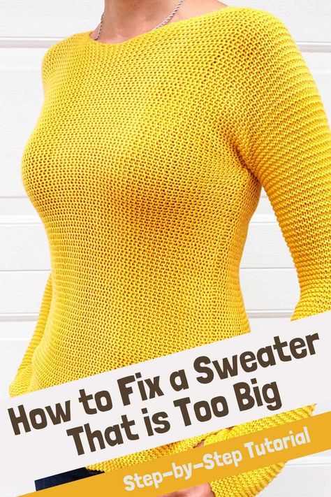 Revamp your oversized sweater into a perfectly tailored piece with our comprehensive guide! Learn step-by-step how to slim and refit your sweater for a sleeker, more flattering fit. Follow expert advice, utilize basic knitting tools, and discover your creativity to transform your wardrobe favorite effortlessly! In this comprehensive guide, along with the talented knitting expert 10rowsaday, will guide you through a simple step-by-step workshop that caters to both beginners and seasoned knitters. How To Shorten A Sweater, Urbaki Crochet, Shrunken Sweater, Basic Knitting, Knitting Tips, Big Sweaters, Knitting Tools, Knitted Wit, Free Knitting Pattern