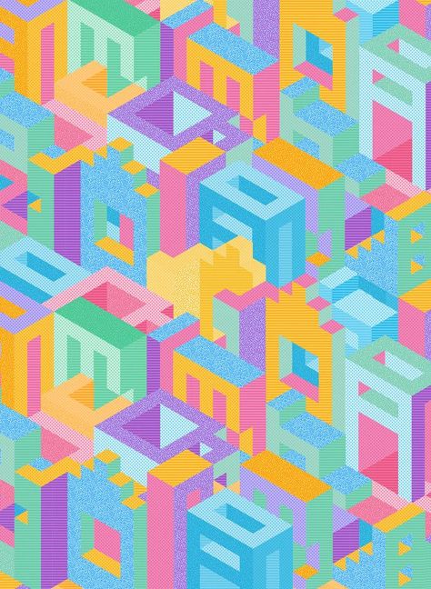 Geometric - Aries Moross Aries Moross, Escher Tessellations, Isometric Perspective, Kate Moross, Isometric Grid, Impossible Shapes, Whale Illustration, Funny Artwork, Isometric Drawing