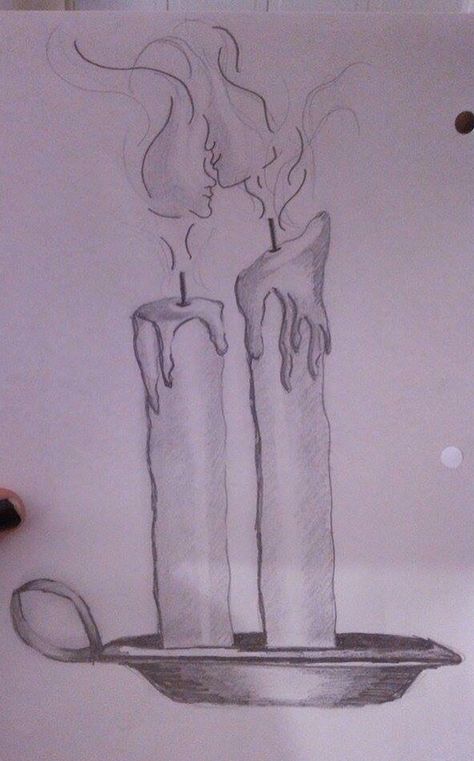 Soul Tie Drawing Sketch, Spiritual Sketches Drawing, Spiritual Drawings Ideas Easy, Twin Flames Drawing, Twin Flame Drawing, Twin Flame Drawing Easy, Burning Candle Drawing, Lit Candle Drawing, Candle Art Drawing