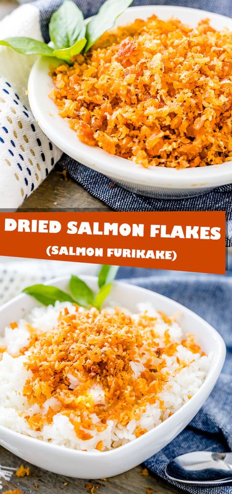 Easy Salmon Furikake Recipe (Dried salmon Flakes) Dried Salmon, Salmon Flakes Recipes, Furikake Salmon, Flaked Salmon, Easy Salmon, Recipe From Scratch, Cooking Instructions, Healthy Dishes, Smoked Salmon