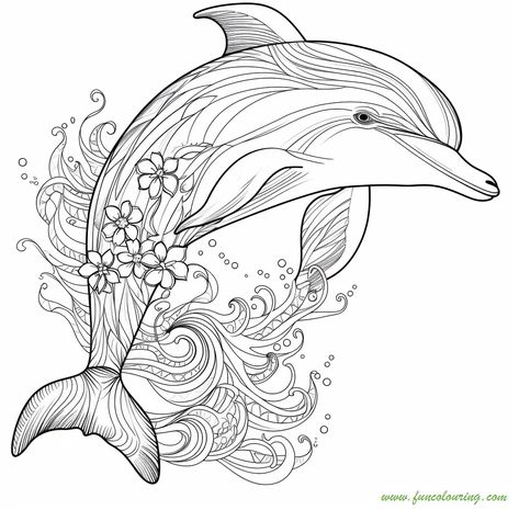 Free coloring pages of Dolphins Dolphin Coloring Pages, Learning And Development, Free Printable Coloring, Free Printable Coloring Pages, Underwater World, Free Coloring Pages, Colouring Pages, Printable Coloring Pages, Printable Coloring