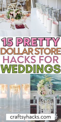 Wedding Decor Dollar Tree, Dollar Tree Centerpieces Birthday, Dollar Tree Wedding Decorations, Dollar Store Wedding, Dollar Tree Wedding Centerpieces, Dollar Tree Diy Wedding, Cheap Centerpieces, Anniversary Centerpieces, Summer Wedding Centerpieces