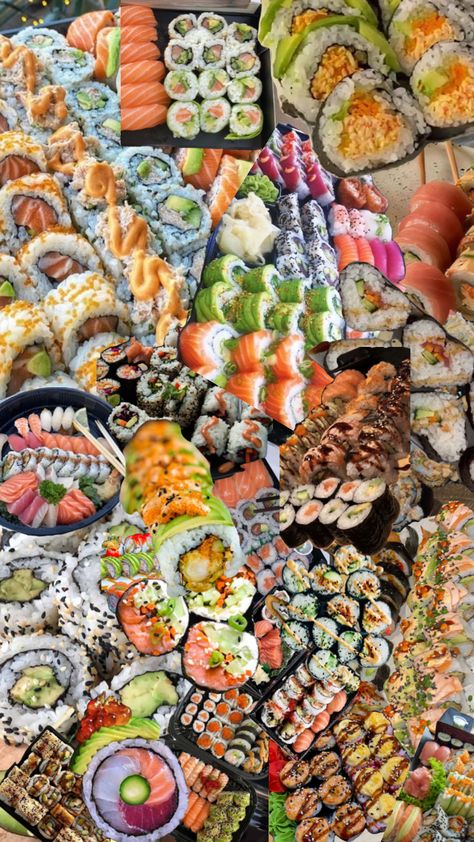 Food Sushi Aesthetic, Sushi Asthetic Picture, Sushi Wallpaper Aesthetic, Sushi Wallpaper, Sushi Pictures, Akihabara Japan, Sushi Aesthetic, Blue Wallpaper Iphone, Food Wallpaper