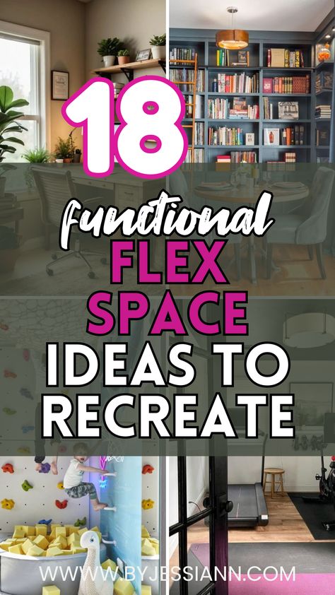 18 Functional Flex Room Ideas to Recreate! Ideas For Flex Space, Ideas For Bonus Room In House, Small Multi Purpose Room Ideas, Flex Space Ideas Inspiration, Odd Space Decor Ideas, Small Flex Room Ideas, Flex Room Ideas Offices, Multiuse Room Ideas, Extra Living Room Space Ideas