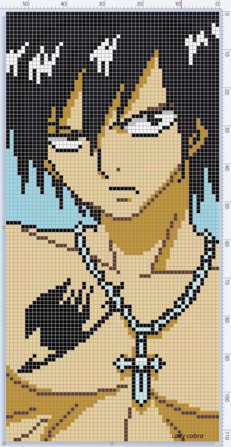 Gray Fullbuster Fairy Tail Pixel Art, Anime Crochet Graph, Fairy Tail Pixel Art Grid, Pixel Art Manga, Pixel Fairy, Inuyasha Alpha Pattern, Alpha Patterns Crochet Anime, Crochet Alpha Pattern Anime, Grille Pixel Art