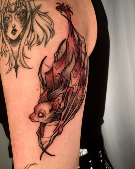 Horror And Darkness Or Luck And Wealth? The Meaning Behind Bat Tattoos – Self Tattoo Bat Tattoo Sleeve, Traditional Style Bat Tattoo, Neo Traditional Bat Tattoo, Jessie Tattoo, Gothic Bat Tattoo, Fruit Bat Tattoo, Bat Tats, Cute Bat Tattoo, Traditional Bat Tattoo