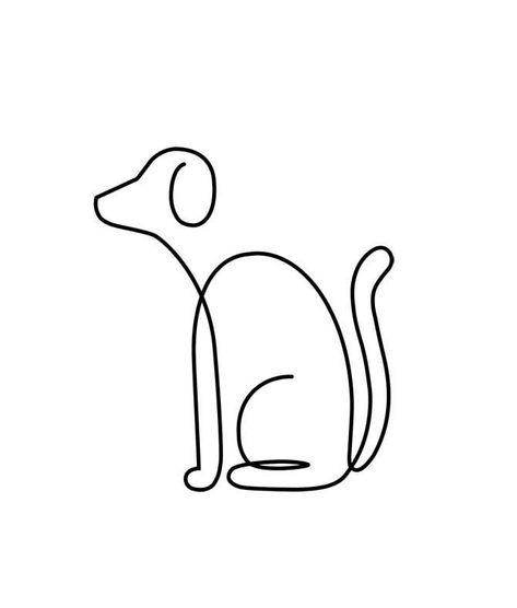 One Line Art Easy, Easy Line Art, Tatoo Dog, Animal Line Drawings, Watercolor Doodle, Wire Art Sculpture, Knitted Wire, Single Line Drawing, Simple Line Drawings