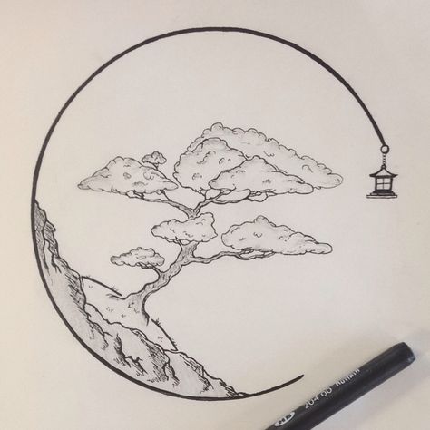 Bonsai Doodle, Bonsai Tattoos, Bonzi Trees Tattoo, Japanese Bonsai Tree Tattoo, Bonsai Tattoo Minimalist, Bonsai Sketch, Bonsai Art Drawing, Bonsai Drawing, Japanese Sketch Art