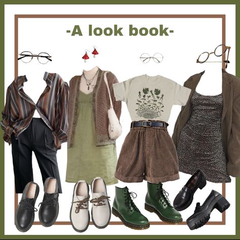 Cute Outfit Cottage Core, Cottage Fashion Clothes, Dark Academia Aesthetic Green Outfit, Ophelia Outfit Aesthetic, Aesthetic Clothes Lookbook, Cottage Core Daily Outfits, Dark Academia X Cottagecore Outfits, Cottage Academia Aesthetic Outfits, Dark Cottagecore Summer Outfits