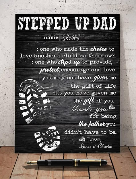 Diy Step Dad Fathers Day Gifts From Kids, Fathers Day Crafts On Canvas, Stepdad Birthday Gifts, Father’s Day Gift Ideas For Step Dad, Diy Fathers Day Gifts For Stepdad, Step Fathers Day Gifts Ideas From Kids, Fathers Day For Step Dad, Father’s Day Gifts For Stepdad, Quotes For Step Dads