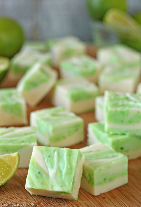 Lime Coconut Swirl Fudge | From candy.about.com Lime Fudge, Key Lime Fudge, White Chocolate Fudge, Lime Recipes, Homemade Candies, Lime Pie, Key Lime Pie, Coconut Lime, Fudge Recipes