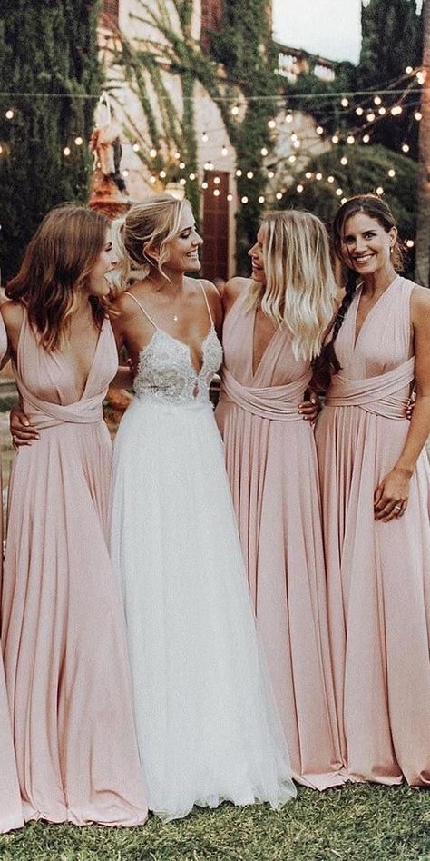 Different Bridesmaid Dresses, Pastel Bridesmaids, Pastel Bridesmaid Dresses, Stunning Bridesmaid Dresses, Wedding Dress Guide, Pink Bridesmaid Dresses, Dress Guide, Dress Chiffon, Pink Dresses