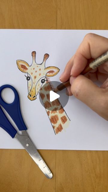 Watercolor Artwork Simple, How To Draw A Giraffe Easy, Drawing A Giraffe, Giraffe Art For Kids, Giraffe Drawing Simple, How To Draw A Giraffe, Easy Giraffe Painting, Giraffe Drawing Easy, Drawing Giraffe