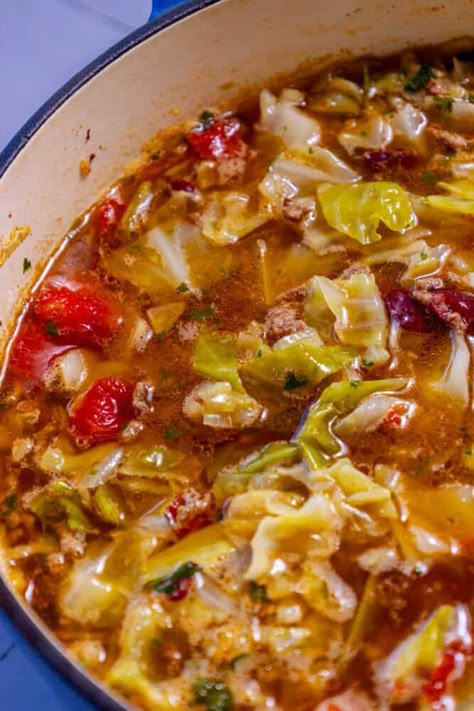 Hamburger Cabbage Soup, Hamburger Cabbage, Cabbage Hamburger Soup, Ideas With Ground Beef, Dinner Ideas With Ground Beef, Cabbage Soup Crockpot, Soup Cabbage, Beef Cabbage Soup, Easy Cabbage Soup