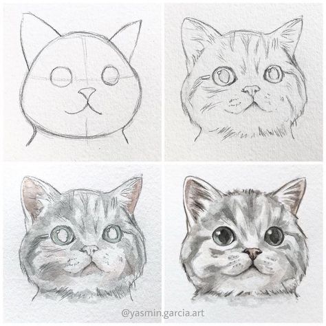 Cat Drawing Tutorial, Cats Art Drawing, Drawing Hands, Seni Dan Kraf, 강아지 그림, Drawing Faces, Painting Flowers, Art Drawings Sketches Creative, Cat Eyes