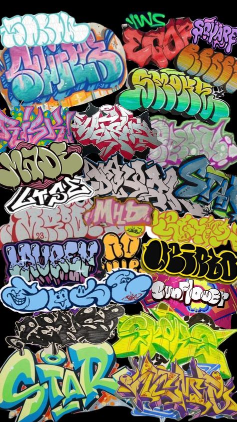 graffi shuffle #graffiti #art #streetart Graffiti Color Palette, Graphitis Street Art, Throw Ups Graffiti, 80s Graffiti, Random Graffiti, Rainbow Graffiti, Grunge Designs, 90s Graffiti, Zombie Character