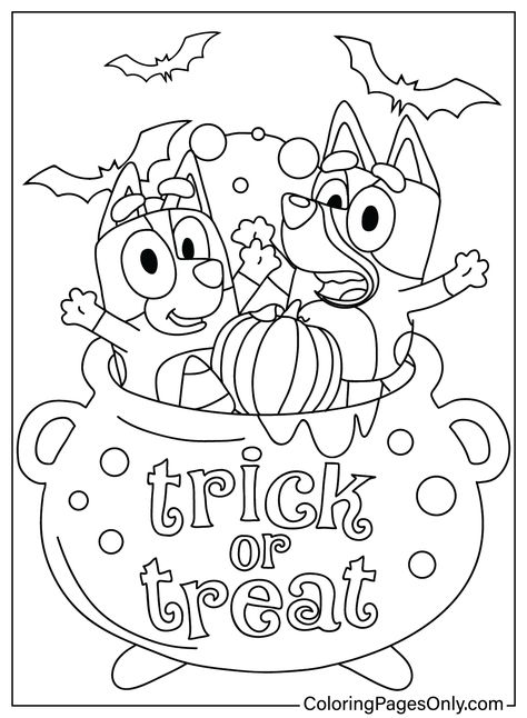 Bluey Fall Coloring Pages, Bluey Halloween Printable, Halloween Coloring Pages Preschool, Coloring Fall Pages, Barbie Halloween Coloring Pages, Coloring Pages October, Halloween Kid Coloring Pages, Kinder Coloring Pages, Preschool Fall Coloring Sheets