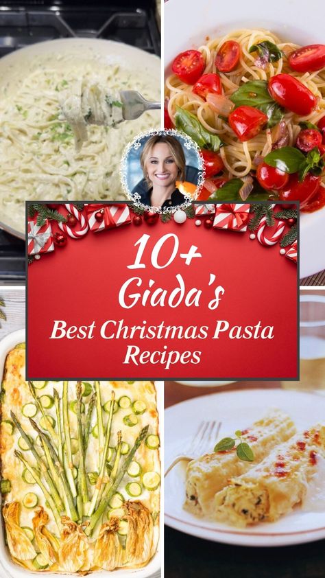 10+ Giada’s Best Christmas Pasta Recipes Giada Pasta Recipes, Christmas Eve Pasta Dishes, Holiday Pasta Dishes, Christmas Pasta Dishes, Giada's Holiday Handbook, Giada Pasta, Christmas Pasta, Christmas Salad Recipes, Easy Christmas Dinner