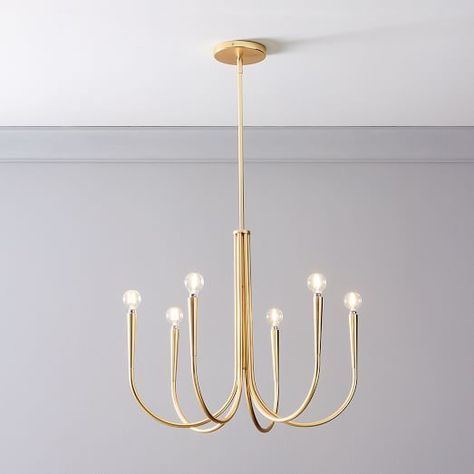 Light Fixtures - Indoor Lighting | West Elm West Elm Chandelier, Mobile Chandelier, Contemporary Light Fixtures, Rectangle Chandelier, Arm Chandelier, Metal Canopy, 3 Light Chandelier, Globe Chandelier, Contemporary Chandelier