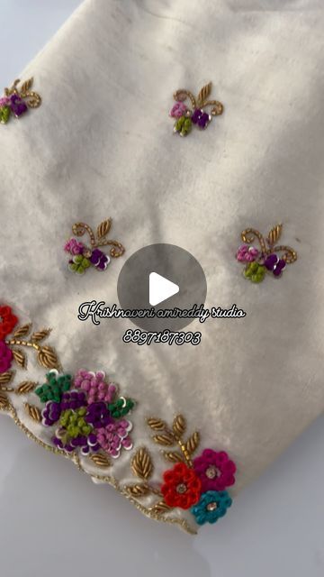 Off White Work Blouse Designs, Cream Colour Blouse Designs, White Colour Blouse Design, Cream Blouse Work Design, White Blouse Embroidery Designs, Off White Blouse Designs Work, Hand Embroidery Blouse Designs Simple, White Blouse Designs For Saree, Simple Hand Work Blouse Designs