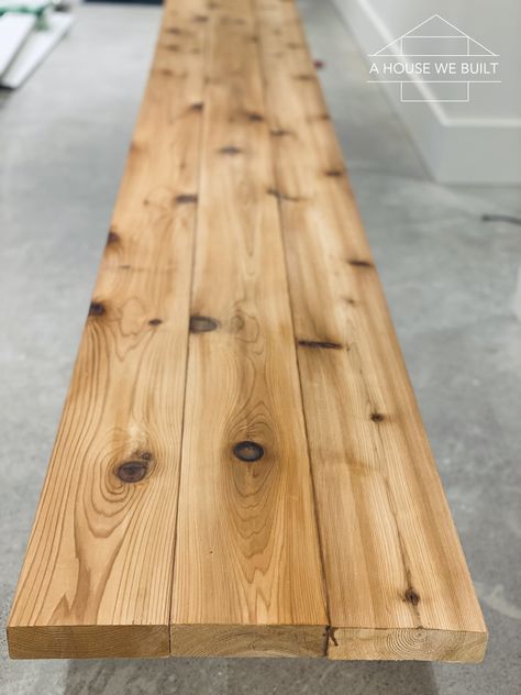 Plank Countertop Diy, How To Make Wood Countertops, Cheap Butcher Block Counters, How To Measure For Countertops, Cedar Countertop Kitchen, Wood Countertops Kitchen Diy, Faux Wood Countertops Kitchen, Wood Countertops Bathroom, Wood Plank Countertop