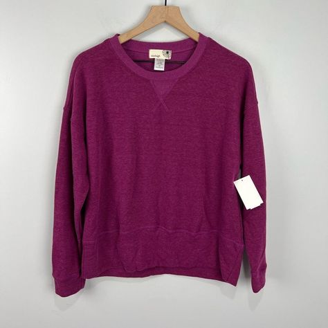 Everleigh Purple Crewneck Pullover Sweater S Nwt New With Tags. Armpit To Armpit 22 Inches. Shoulder To Hem 23 Inches. Purple Crewneck, Pink Crewneck, Compression Pants, Bold Stripes, S Crew, Purple Fashion, Knitted Pullover Sweaters, Hooded Pullover, Linen Pants