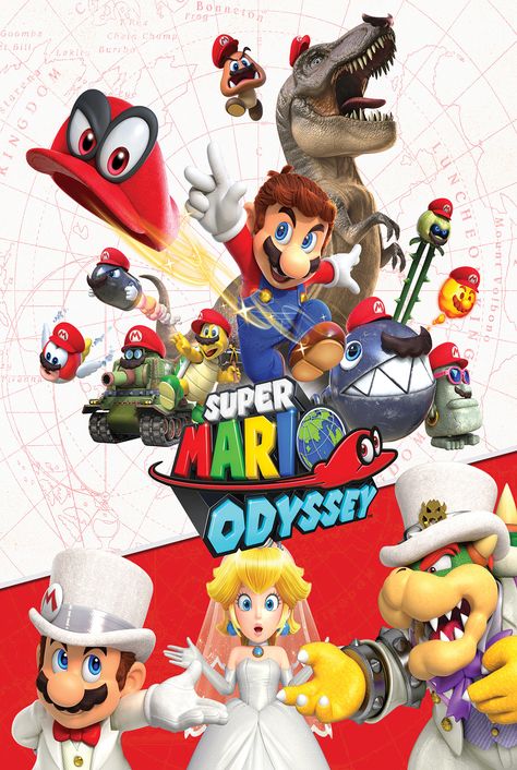 Super Mario Odyssey Nintendo Switch Poster Print T958 |A4 A3 A2 A1 A0| Video Game Poster Art, Nintendo Switch Super Mario, Super Smash Bros Characters, Super Mario Bros Games, Super Mario Odyssey, Super Mario Nintendo, Promotional Poster, Video Game Posters, Digital Art Poster