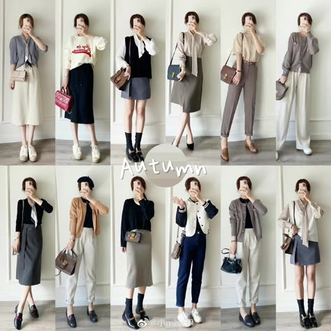 Japanese Fall Fashion 2023, Japanese Office Fashion Women, Japanese Working Woman Outfit, Work Outfits Women Asian, Uniqlo Women Outfit Autumn, Japanese Work Outfit Women, Japan Office Outfit, Japanese Capsule Wardrobe, Japanese Workwear Women