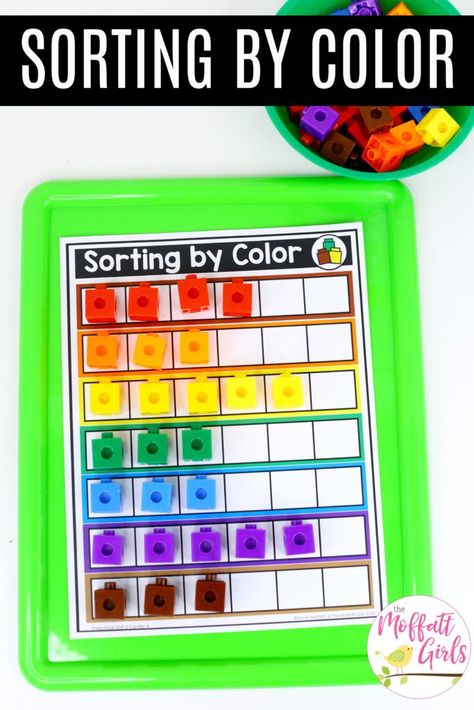 Sorting By Color Preschool, Teacher Pay Teachers Freebies Preschool, Identifying Colors Preschool, Color Centers For Preschool, Colours Kindergarten, Sorting Kindergarten, Color Sorting Preschool, Preschool Math Curriculum, Sorting By Size