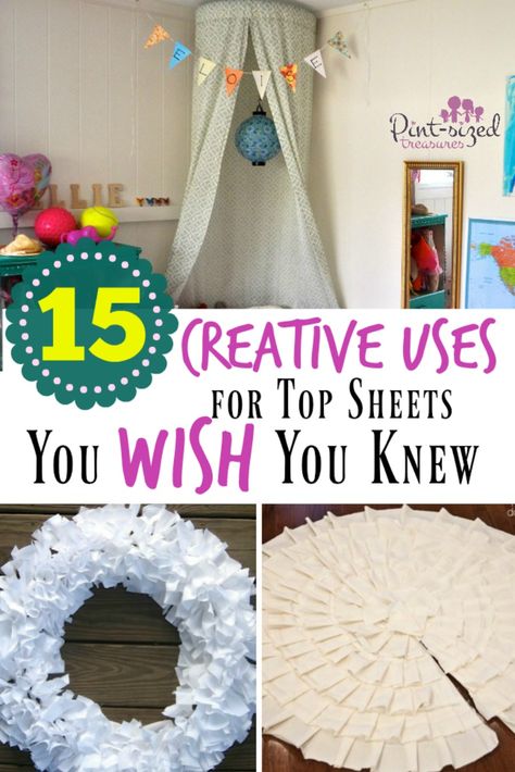 Sheet Upcycle, What To Do With Flat Sheets, What To Do With Old Sheets, Repurposed Sheets, Flat Sheet Repurpose, Upcycle Sheets, Bed Sheets Crafts, Old Bed Sheets, Textile Recycling