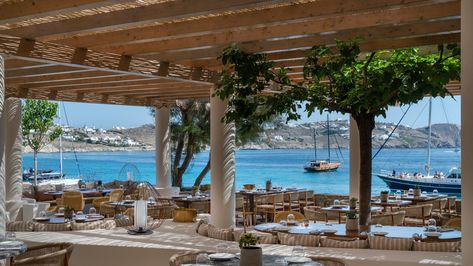 The best restaurants in Mykonos | CN Traveller Best Hotels In Greece, Anniversary Trip Ideas, Hotels In Greece, Seaside Restaurant, Contemporary Mediterranean, Mykonos Hotels, Amazing Hotels, Greek Restaurants, Mykonos Greece